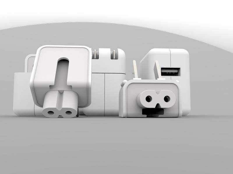果新老款充电器USB口Rhino犀牛模型下载